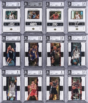 2003-04 "Exquisite Collection" Only Existing Gold BGS-Graded Complete Set (78) – Featuring LeBron James, Dwyane Wade and Carmelo Anthony Rookie Cards- Each Card Limited to 25